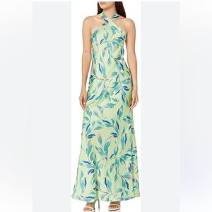 Aiden by Aiden Mattock Adrienne Papell Floral Halter Maxi Size 8 wedding formals